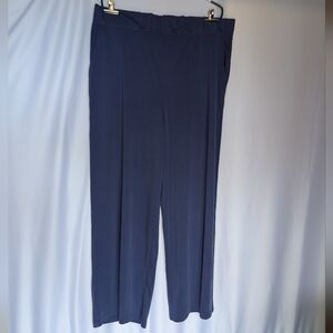 Fabletics Erin Washed Tricot Navy Blue Wide Leg Pants